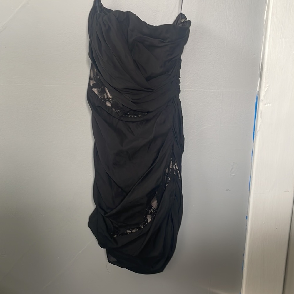 Express size 4 strapless ruched side zip black cocktail dress whimsigoth mini